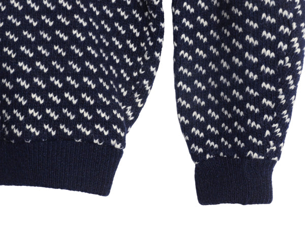 70s 筆記体タグ ノルウェー製 ★ エルエルビーン バーズアイ ニット セーター レディース S / 古着 ヴィンテージ ウール ノルディック 総柄