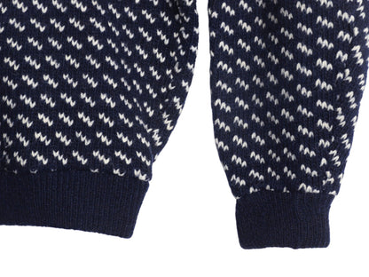 70s 筆記体タグ ノルウェー製 ★ エルエルビーン バーズアイ ニット セーター レディース S / 古着 ヴィンテージ ウール ノルディック 総柄