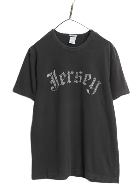 00s オールドネイビー プリント 半袖 Tシャツ メンズ L / 旧タグ オールド カットソー ヘビーウェイト コットン クルーネック シンプル 黒