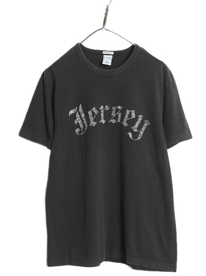 00s オールドネイビー プリント 半袖 Tシャツ メンズ L / 旧タグ オールド カットソー ヘビーウェイト コットン クルーネック シンプル 黒