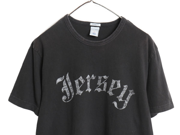 00s オールドネイビー プリント 半袖 Tシャツ メンズ L / 旧タグ オールド カットソー ヘビーウェイト コットン クルーネック シンプル 黒