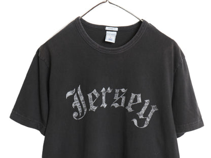 00s オールドネイビー プリント 半袖 Tシャツ メンズ L / 旧タグ オールド カットソー ヘビーウェイト コットン クルーネック シンプル 黒