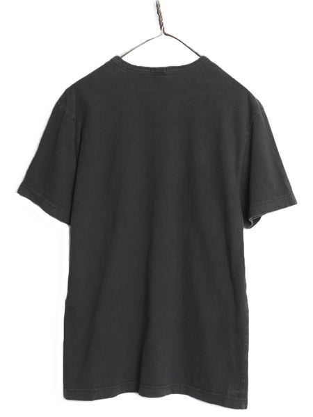 00s オールドネイビー プリント 半袖 Tシャツ メンズ L / 旧タグ オールド カットソー ヘビーウェイト コットン クルーネック シンプル 黒