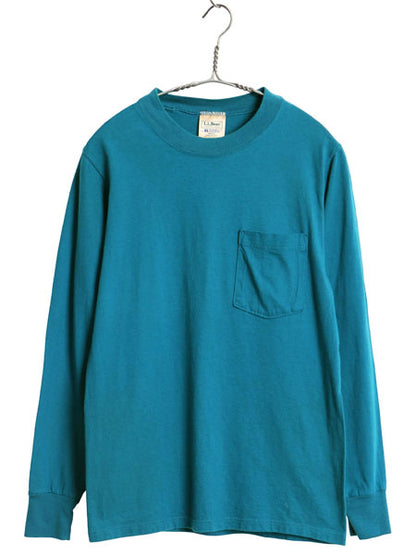 90s USA製 エルエルビーン ラッセル 別注 長袖 Tシャツ メンズ レディース S 古着 オールド ロンT ポケT 無地 ポケット付き ロングスリーブ