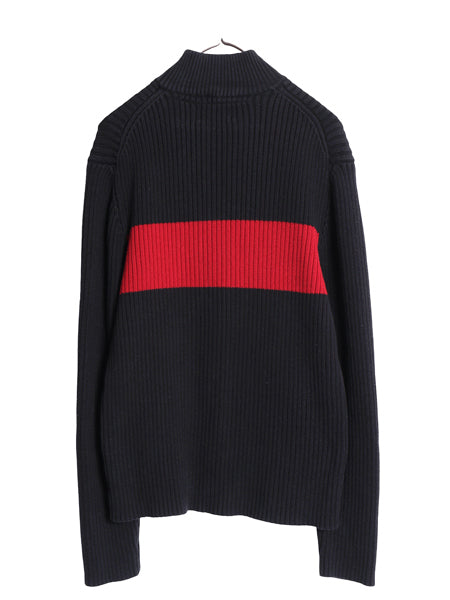 ポロジーンズ ラルフローレン フルジップ ニット セーター メンズ XL ポロ ハイネック コットン ジャケット ワンポイント 大きいサイズ 黒