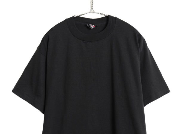 デッドストック 90s USA製 フルーツオブザルーム 無地 半袖 Tシャツ メンズ L 新品 オールド クルーネック シングルステッチ カットソー 黒