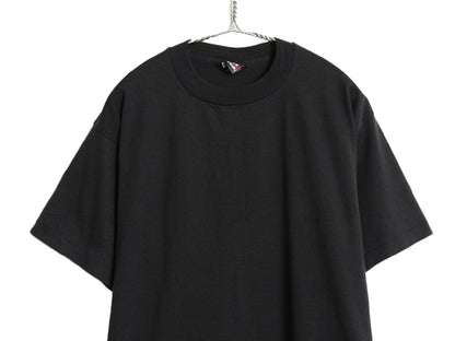 デッドストック 90s USA製 フルーツオブザルーム 無地 半袖 Tシャツ メンズ L 新品 オールド クルーネック シングルステッチ カットソー 黒
