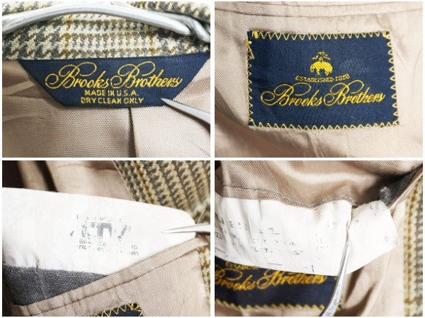 90s USA製 ブルックスブラザーズ テーラード ジャケット メンズ L 程/ オールド ブレザー ウール チェック トラッド シンプル マルチカラー