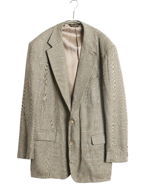 90s USA製 ブルックスブラザーズ テーラード ジャケット メンズ L 程/ オールド ブレザー ウール チェック トラッド シンプル マルチカラー