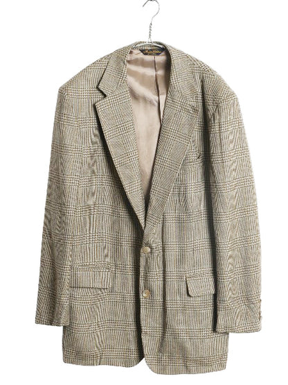 90s USA製 ブルックスブラザーズ テーラード ジャケット メンズ L 程/ オールド ブレザー ウール チェック トラッド シンプル マルチカラー