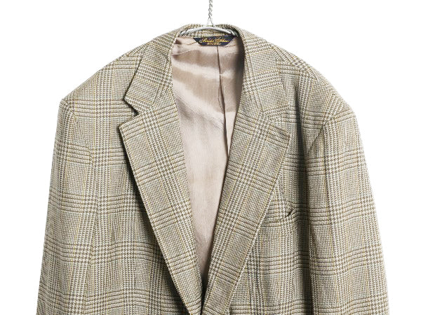 90s USA製 ブルックスブラザーズ テーラード ジャケット メンズ L 程/ オールド ブレザー ウール チェック トラッド シンプル マルチカラー