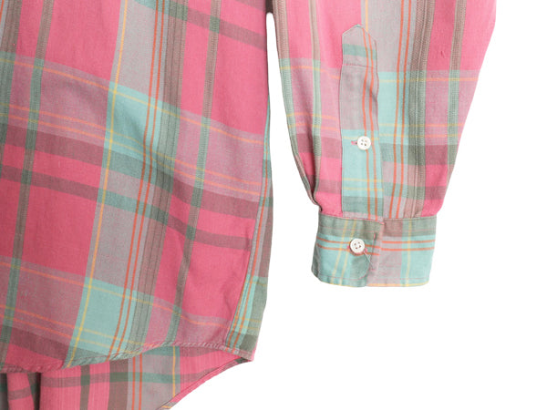 90s BIG SHIRT ラルフローレン チェック ボタンダウン シャツ メンズ L / オールド ポロ ワンポイント ゆったり カジュアル マルチカラー