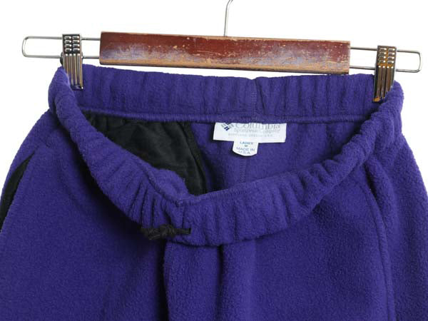 90s USA製 コロンビア フリース パンツ レディース M メンズ S 程/ オールド アウトドア ポケット付き イージーパンツ ヘビーウェイト 厚手