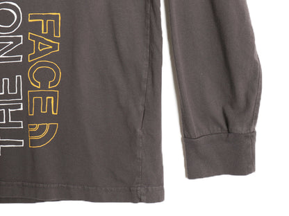 ノースフェイス プリント 長袖 Tシャツ メンズ L / アウトドア コットン ロンT ロングスリーブ カットソー クルーネック チャコールグレー