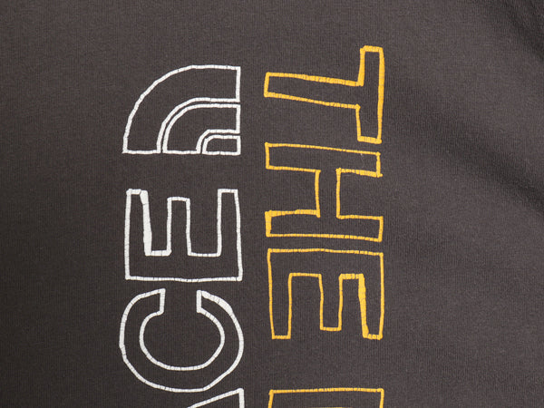 ノースフェイス プリント 長袖 Tシャツ メンズ L / アウトドア コットン ロンT ロングスリーブ カットソー クルーネック チャコールグレー
