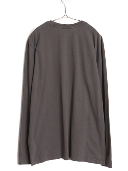 ノースフェイス プリント 長袖 Tシャツ メンズ L / アウトドア コットン ロンT ロングスリーブ カットソー クルーネック チャコールグレー