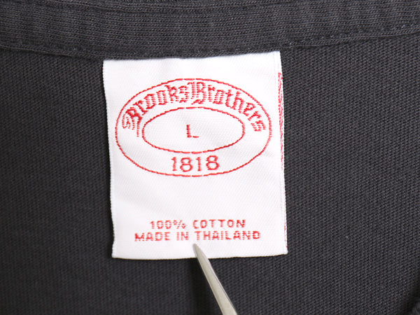 ブルックスブラザーズ 半袖 Tシャツ メンズ L ワンポイント ロゴ刺繍 カットソー コットン シンプル トップス ボックス ゆったり ブラック