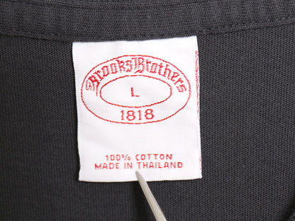 ブルックスブラザーズ 半袖 Tシャツ メンズ L ワンポイント ロゴ刺繍 カットソー コットン シンプル トップス ボックス ゆったり ブラック