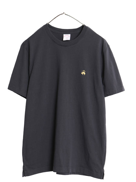 ブルックスブラザーズ 半袖 Tシャツ メンズ L ワンポイント ロゴ刺繍 カットソー コットン シンプル トップス ボックス ゆったり ブラック
