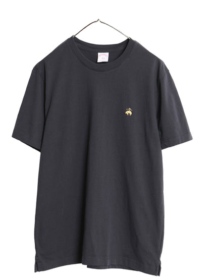 ブルックスブラザーズ 半袖 Tシャツ メンズ L ワンポイント ロゴ刺繍 カットソー コットン シンプル トップス ボックス ゆったり ブラック