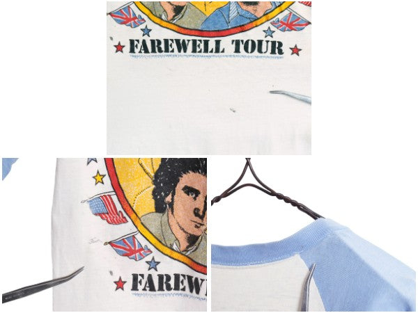80s パキ綿 ★ The Who イラスト プリント ベースボール Tシャツ メンズ M レディース L 程 古着 ヴィンテージ バンド ロック モッズ 7分袖