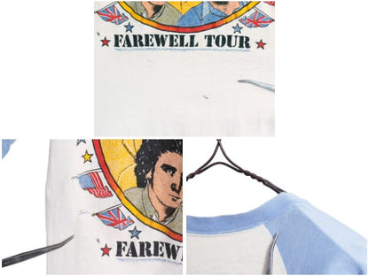 80s パキ綿 ★ The Who イラスト プリント ベースボール Tシャツ メンズ M レディース L 程 古着 ヴィンテージ バンド ロック モッズ 7分袖