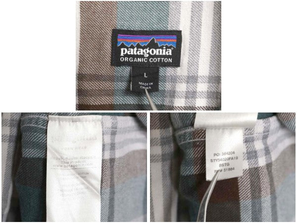パタゴニア ロングスリーブ フィヨルド フランネル シャツ メンズ L 古着 19年製 アウトドア チェック ネルシャツ 長袖シャツ マルチカラー