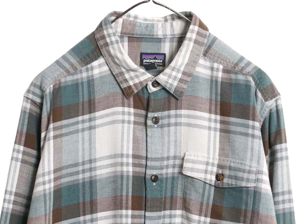 パタゴニア ロングスリーブ フィヨルド フランネル シャツ メンズ L 古着 19年製 アウトドア チェック ネルシャツ 長袖シャツ マルチカラー