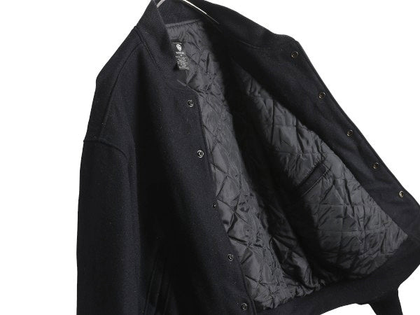 90s USA製 ワーナー キャラクター ウール スタジャン メンズ M / オールド 中綿 キルティング ライナー 付き アワード ジャケット ネイビー