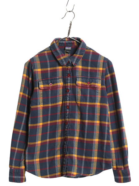 パタゴニア ロングスリーブ フィヨルド 長袖 フランネル シャツ レディース XS / 古着 18年製 チェック オーガニック コットン ネルシャツ