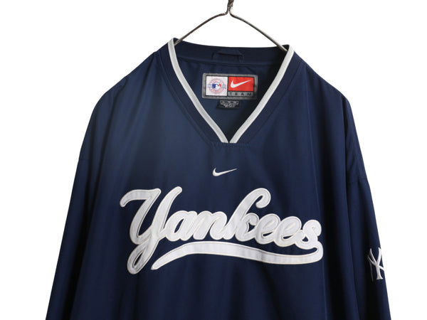 ナイキ ヤンキース ナイロン ジャケット メンズ XL MLB オフィシャル スウッシュ プルオーバー スタジャン ブルゾン 大リーグ 大きいサイズ