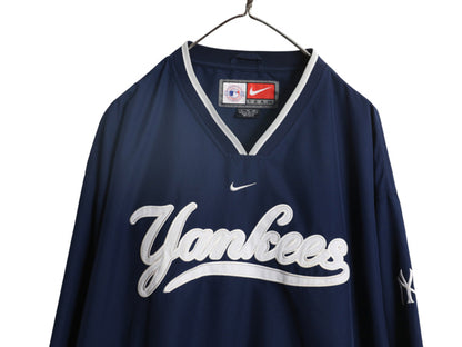 ナイキ ヤンキース ナイロン ジャケット メンズ XL MLB オフィシャル スウッシュ プルオーバー スタジャン ブルゾン 大リーグ 大きいサイズ