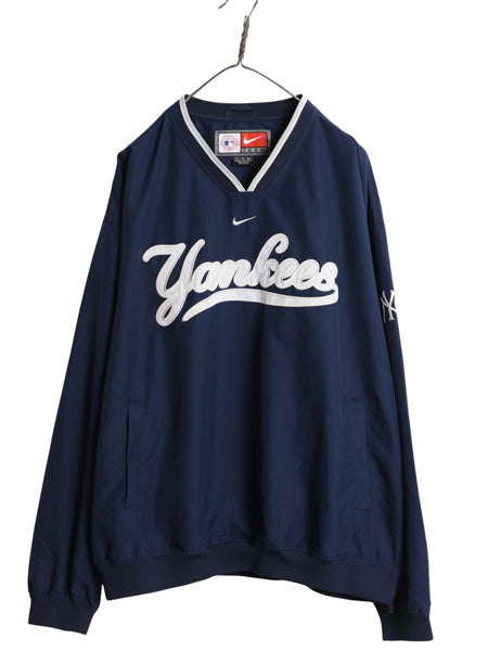 ナイキ ヤンキース ナイロン ジャケット メンズ XL MLB オフィシャル スウッシュ プルオーバー スタジャン ブルゾン 大リーグ 大きいサイズ