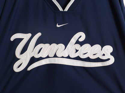 ナイキ ヤンキース ナイロン ジャケット メンズ XL MLB オフィシャル スウッシュ プルオーバー スタジャン ブルゾン 大リーグ 大きいサイズ