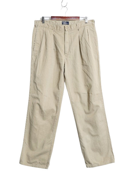 90s USA製 ポロ ラルフローレン コットン チノ パンツ メンズ 実寸 36 31.5 オールド スラックス チノパン ポロチノ ストレート ツータック