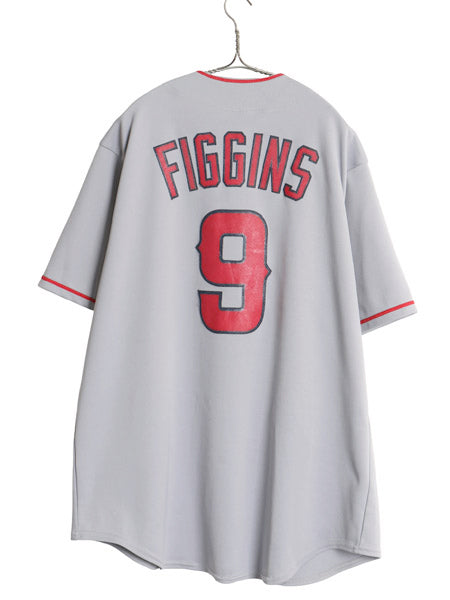 エンゼルス ベースボール シャツ メンズ XXL 程/ MLB オフィシャル マジェスティック 大リーグ ユニフォーム 重ね着 ジャージ 大きいサイズ