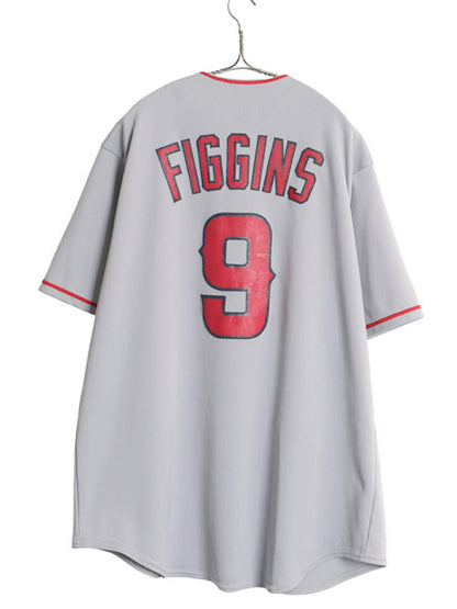 エンゼルス ベースボール シャツ メンズ XXL 程/ MLB オフィシャル マジェスティック 大リーグ ユニフォーム 重ね着 ジャージ 大きいサイズ