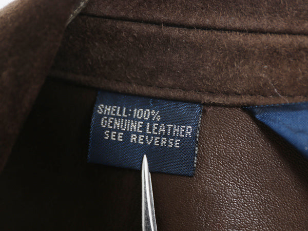 00s ポロ ラルフローレン 本革 ヌバック レザー テーラード ジャケット メンズ L / 古着 オールド 革ジャン ノーフォーク ハンティング 茶