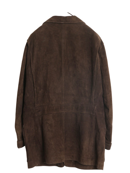 00s ポロ ラルフローレン 本革 ヌバック レザー テーラード ジャケット メンズ L / 古着 オールド 革ジャン ノーフォーク ハンティング 茶