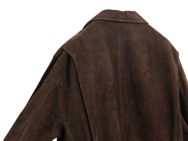 00s ポロ ラルフローレン 本革 ヌバック レザー テーラード ジャケット メンズ L / 古着 オールド 革ジャン ノーフォーク ハンティング 茶