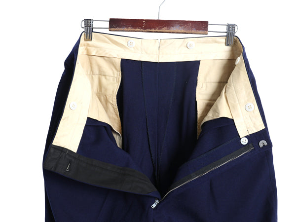 50s ウール スラックス パンツ メンズ 実寸 34 27 古着 ヴィンテージ ツータック ストレート トラウザー アルミ TALON ネイビー トラッド