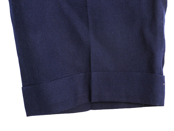 50s ウール スラックス パンツ メンズ 実寸 34 27 古着 ヴィンテージ ツータック ストレート トラウザー アルミ TALON ネイビー トラッド