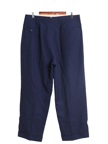 50s ウール スラックス パンツ メンズ 実寸 34 27 古着 ヴィンテージ ツータック ストレート トラウザー アルミ TALON ネイビー トラッド