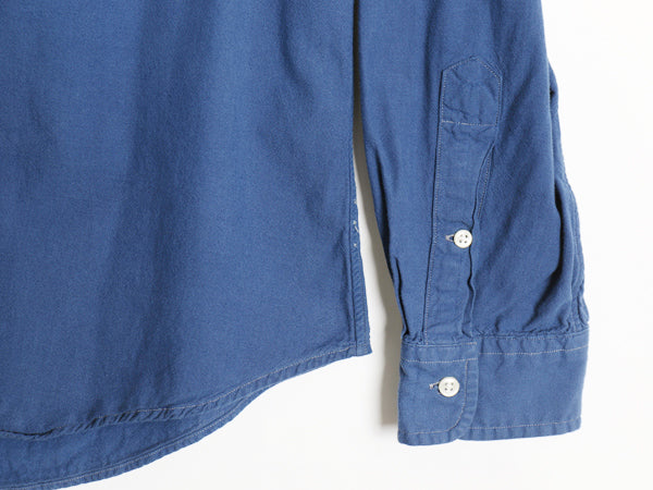 00s ラルフローレン 長袖 ボタンダウン シャツ メンズ L / オールド ポロ CUSTOM FIT コットン ワンポイント ポニー BD 細身 無地 ブルー 