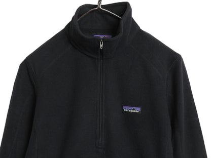 パタゴニア マイクロD ハーフジップ フリース プルオーバー レディース S / 18年製 アウトドア ロンT 長袖 Tシャツ ハイネック インナー 黒