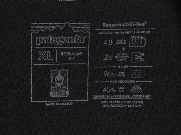 パタゴニア 両面 プリント 長袖Tシャツ メンズ XL / 20年製 アウトドア ロンT ロングスリーブ バックプリント 大きいサイズ カットソー 黒
