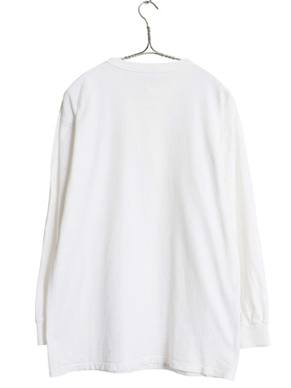80s USA製 チャンピオン ヘンリーネック 長袖 Tシャツ メンズ L / ヴィンテージ ロンT ロングスリーブ スクリプト ワンポイント カットソー