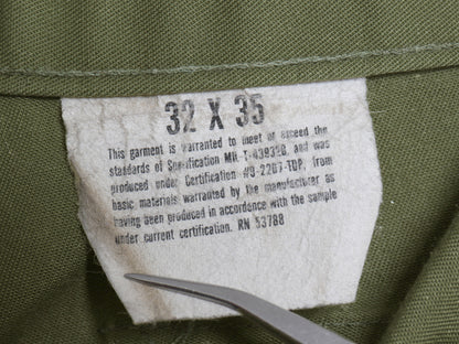 80's USA製 民間 US ARMY ベイカー パンツ 32 35 古着 ヴィンテージ ミリタリー ファティーグ トラウザー ストレート OG-507 軍物 オリーブ