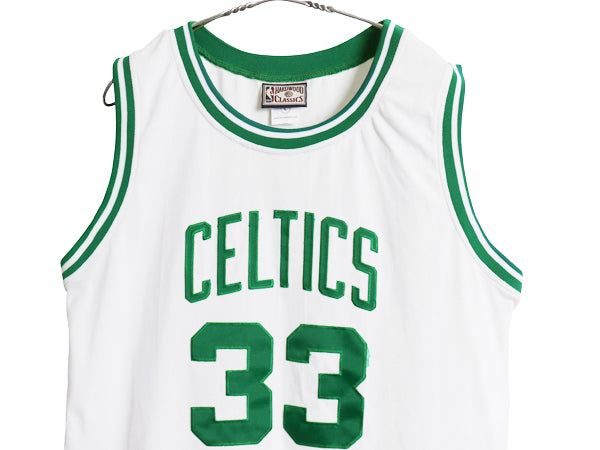 セルティックス ジャージ タンクトップ メンズ L NBA オフィシャル ラリー バード ユニフォーム バスケ ゲームシャツ 重ね着 復刻 ツートン