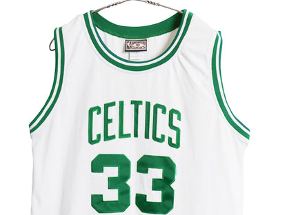 セルティックス ジャージ タンクトップ メンズ L NBA オフィシャル ラリー バード ユニフォーム バスケ ゲームシャツ 重ね着 復刻 ツートン